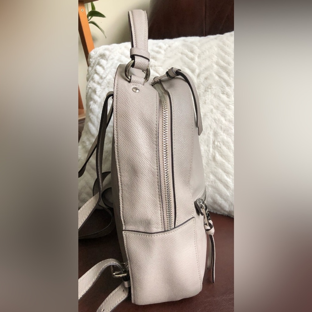 Coach Taupe Leather Backpack Purse - Picture 7 of 13